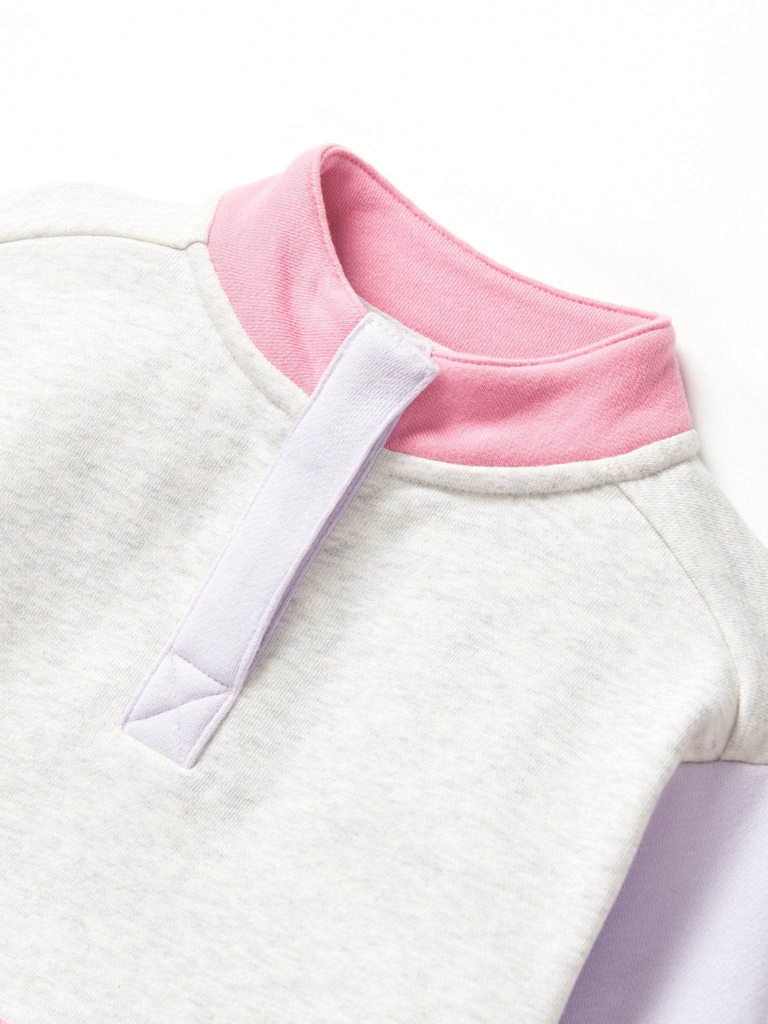 Colorblock Mockneck Pullover - Rose - Little Bipsy