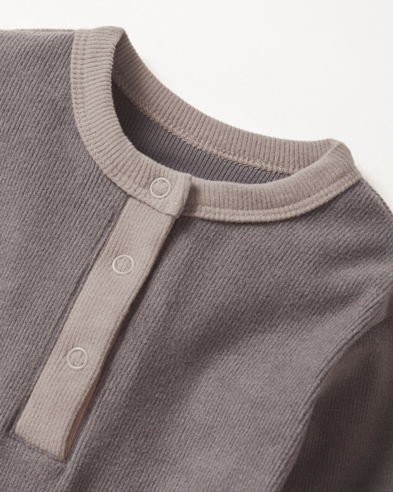 Colorblock Ribbed Romper - Graphite - Little Bipsy