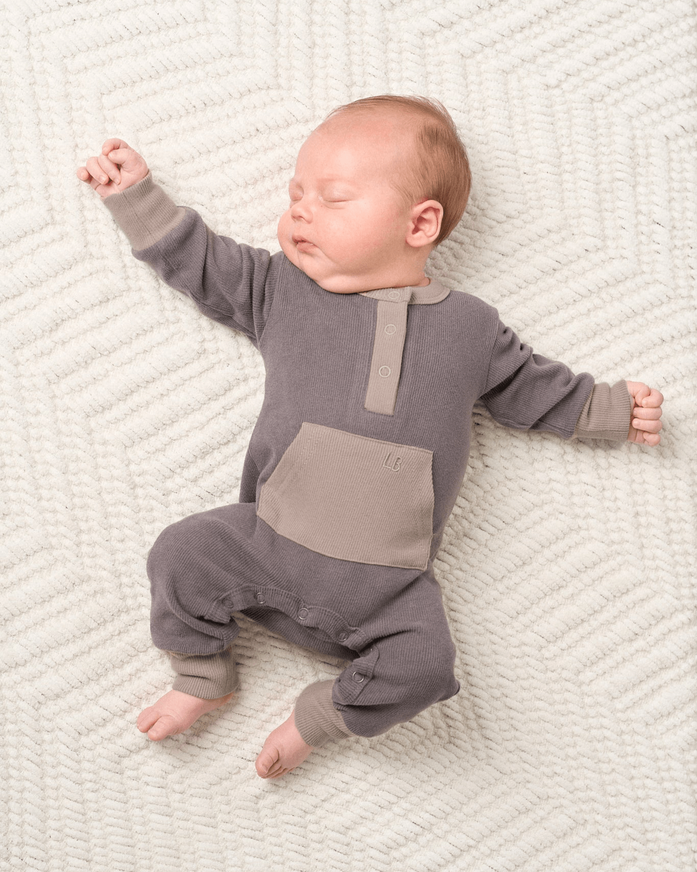 Colorblock Ribbed Romper - Graphite - Little Bipsy