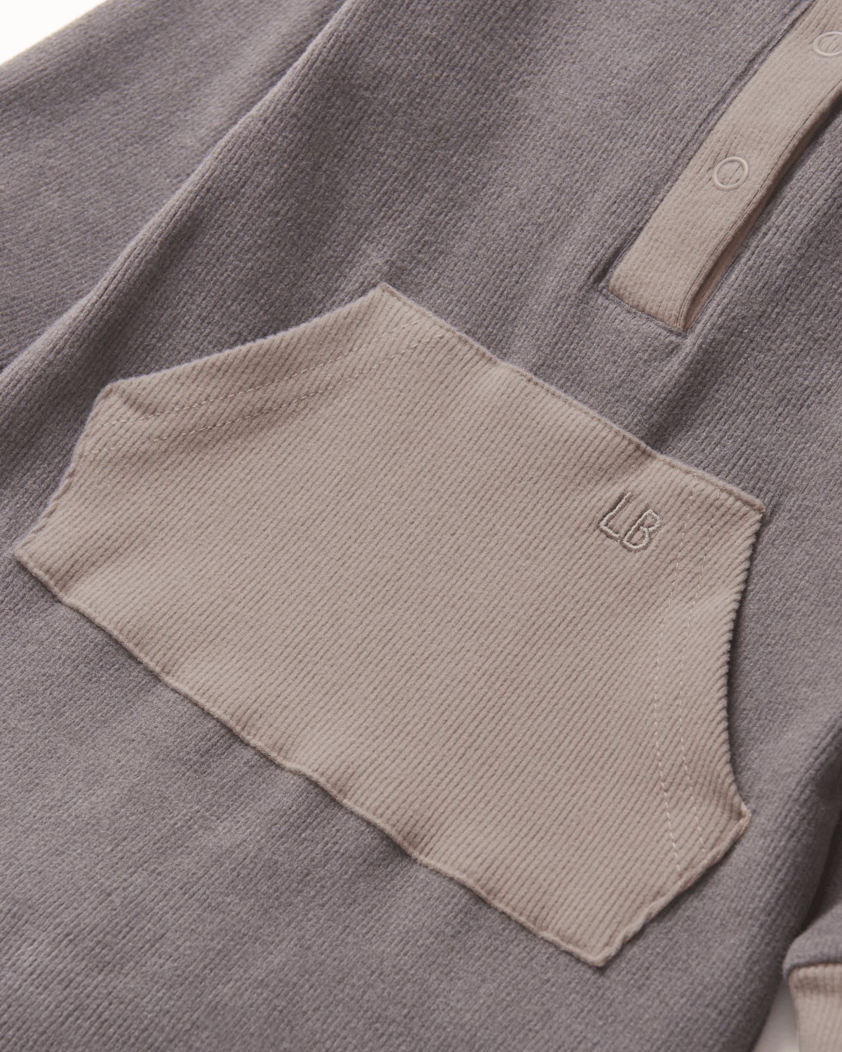 Colorblock Ribbed Romper - Graphite - Little Bipsy