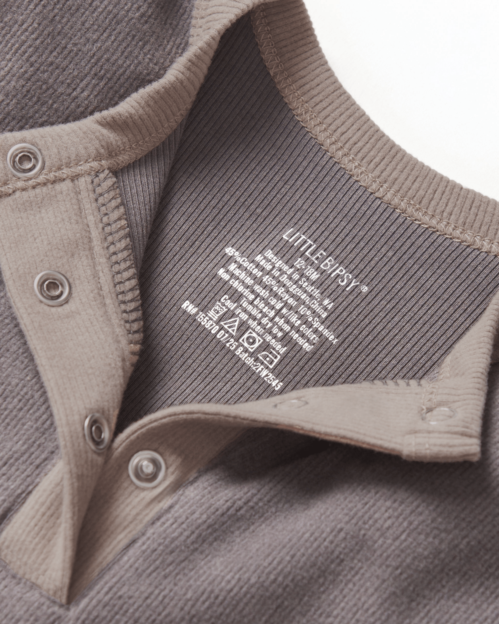 Colorblock Ribbed Romper - Graphite - Little Bipsy