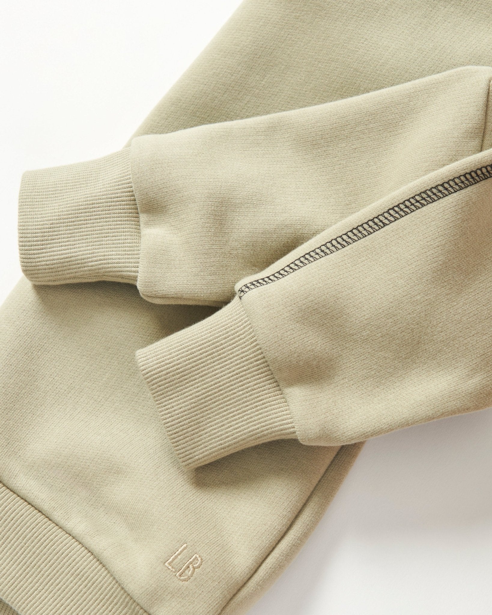 Contrast Stitch Elevated Crewneck - Olive - Little Bipsy