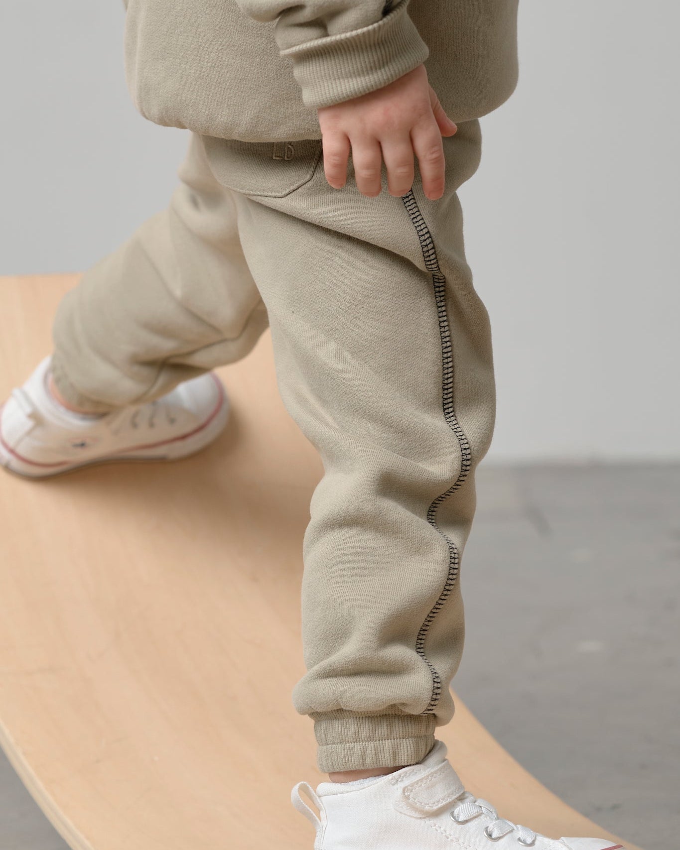 Contrast Stitch Elevated Sweatpant - Olive - Little Bipsy