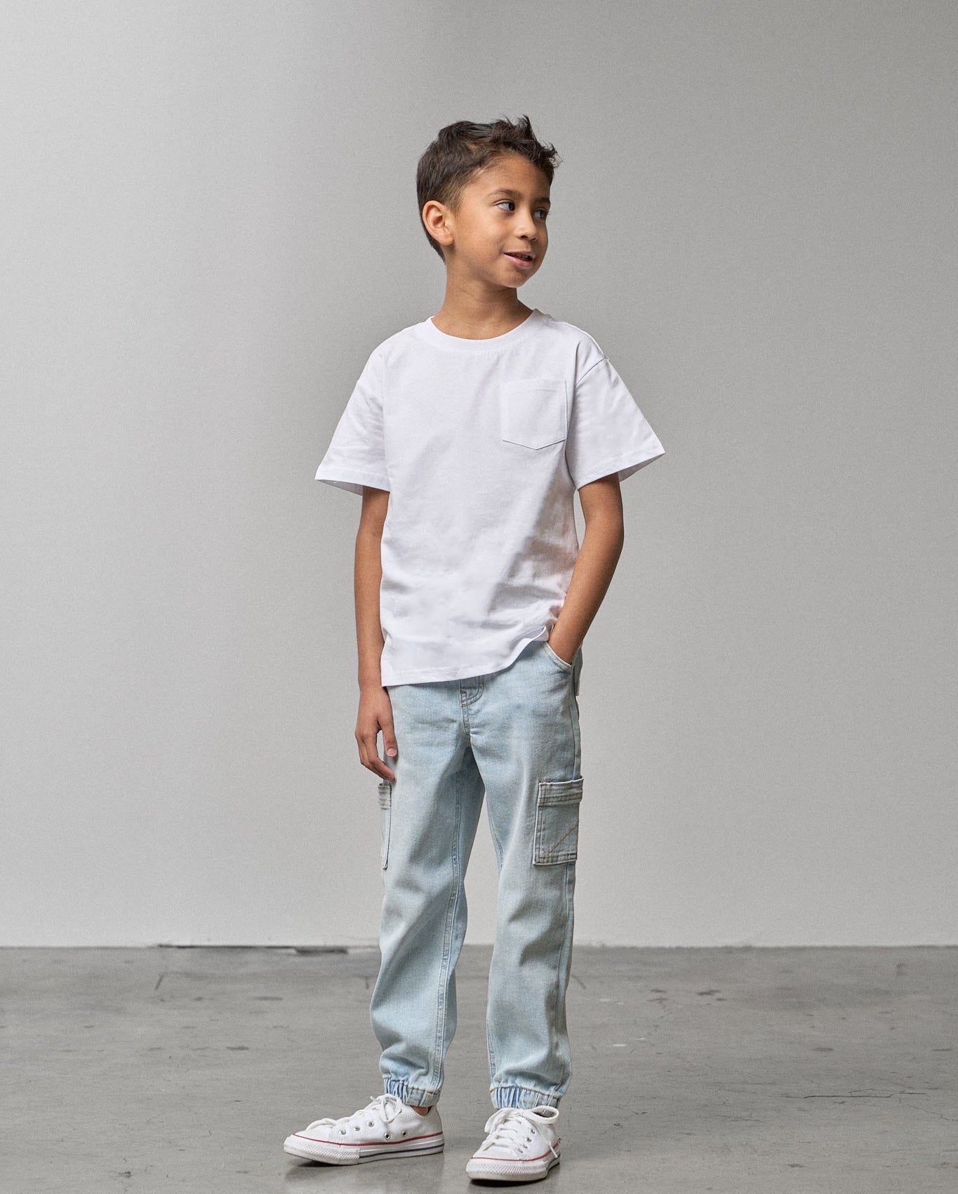 Cotton Tee - White - Little Bipsy
