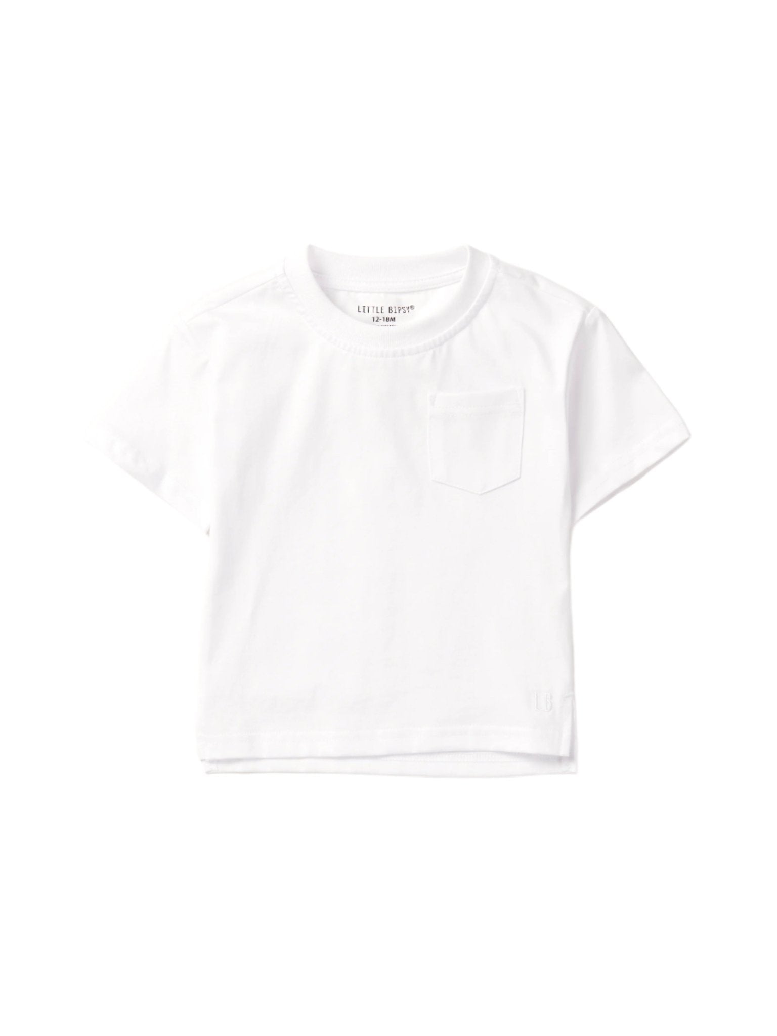 Cotton Tee - White - Little Bipsy