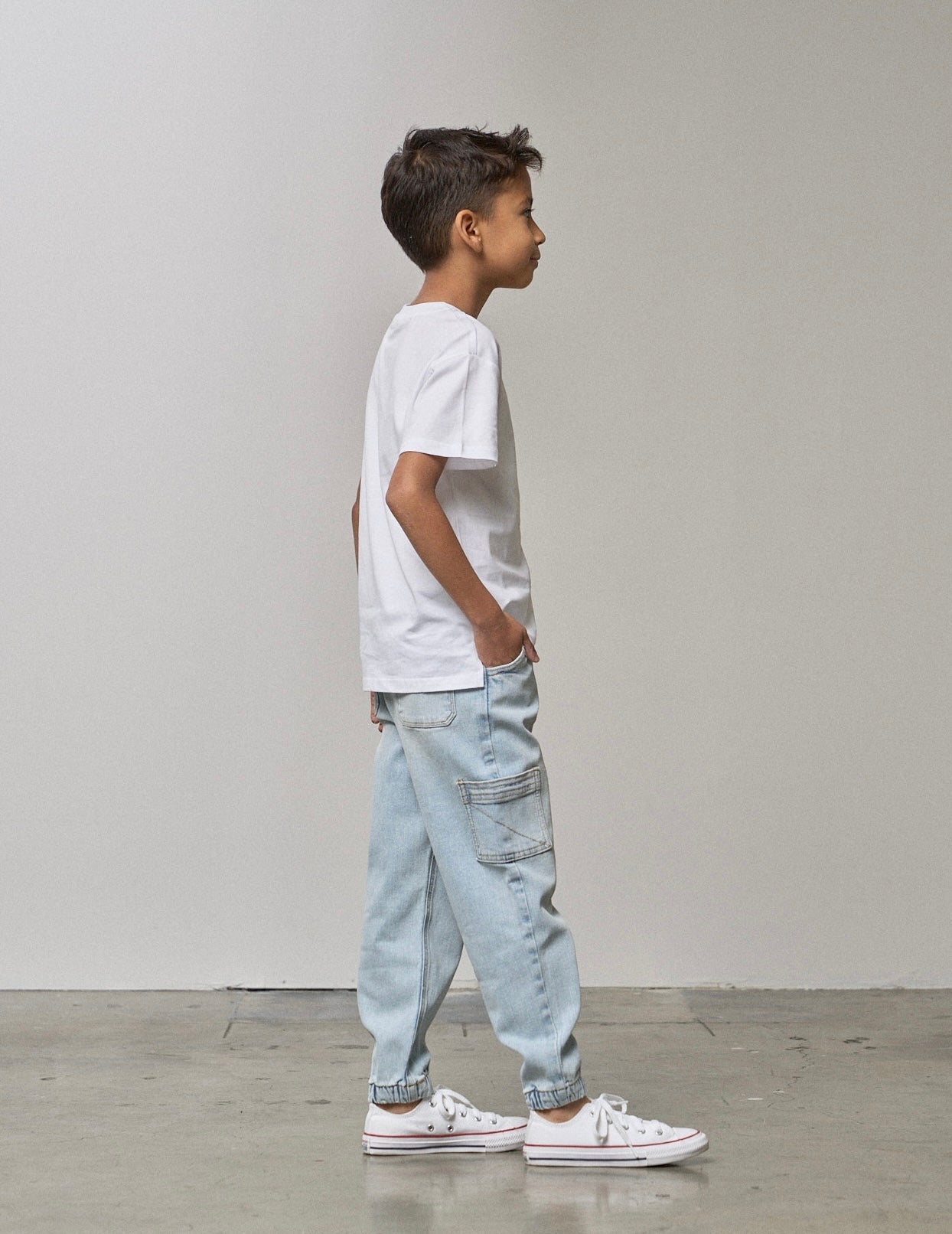 Cotton Tee - White - Little Bipsy