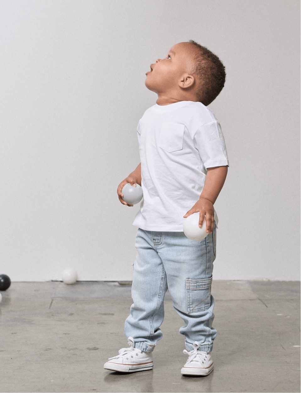 Cotton Tee - White - Little Bipsy