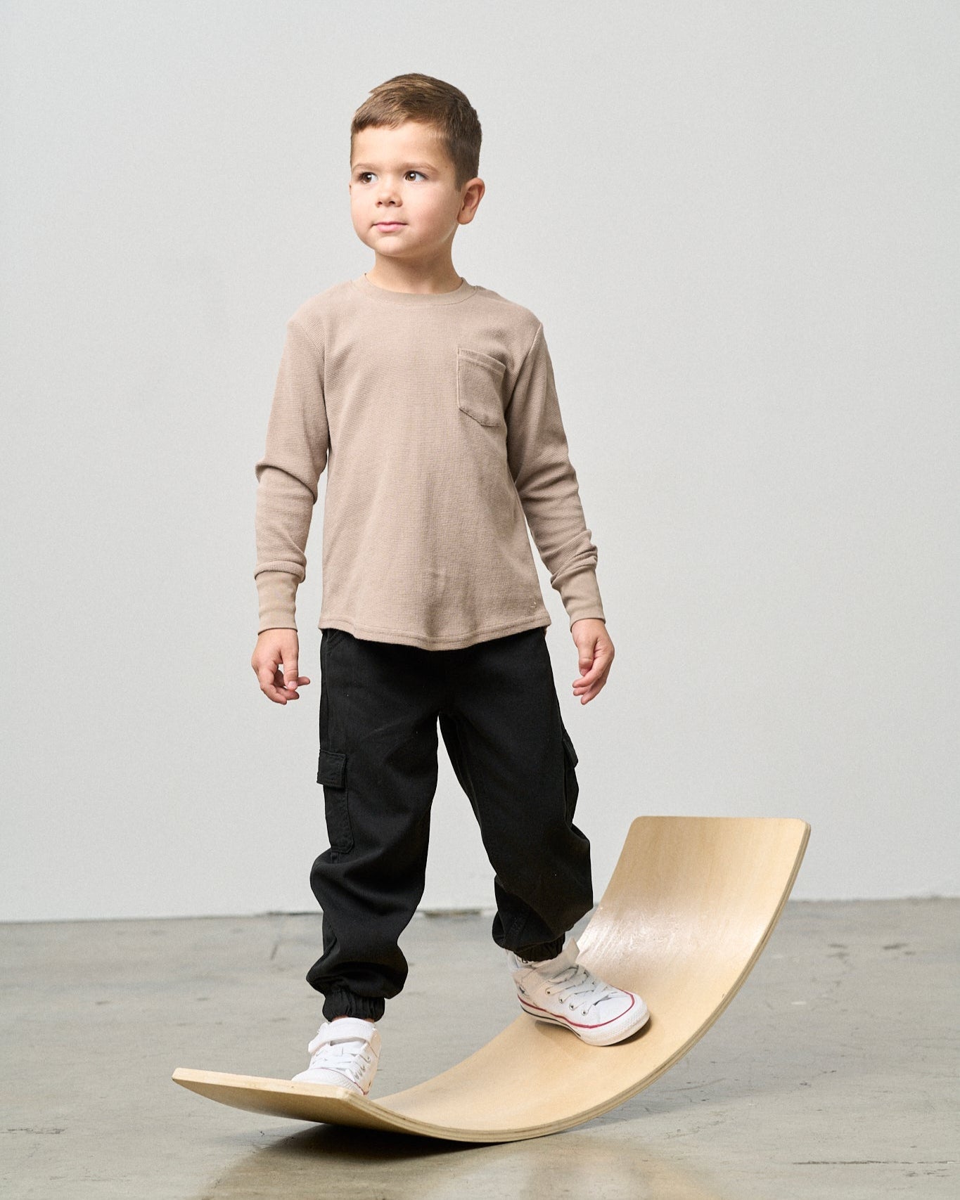 Cotton Twill Cargo Jogger - Black - Little Bipsy