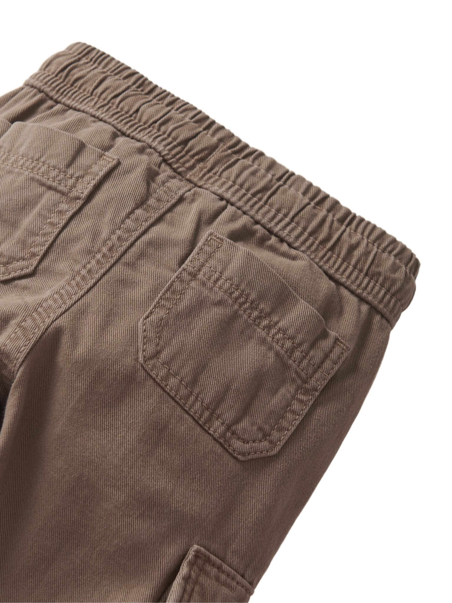 Cotton Twill Cargo Jogger - Mushroom - Little Bipsy