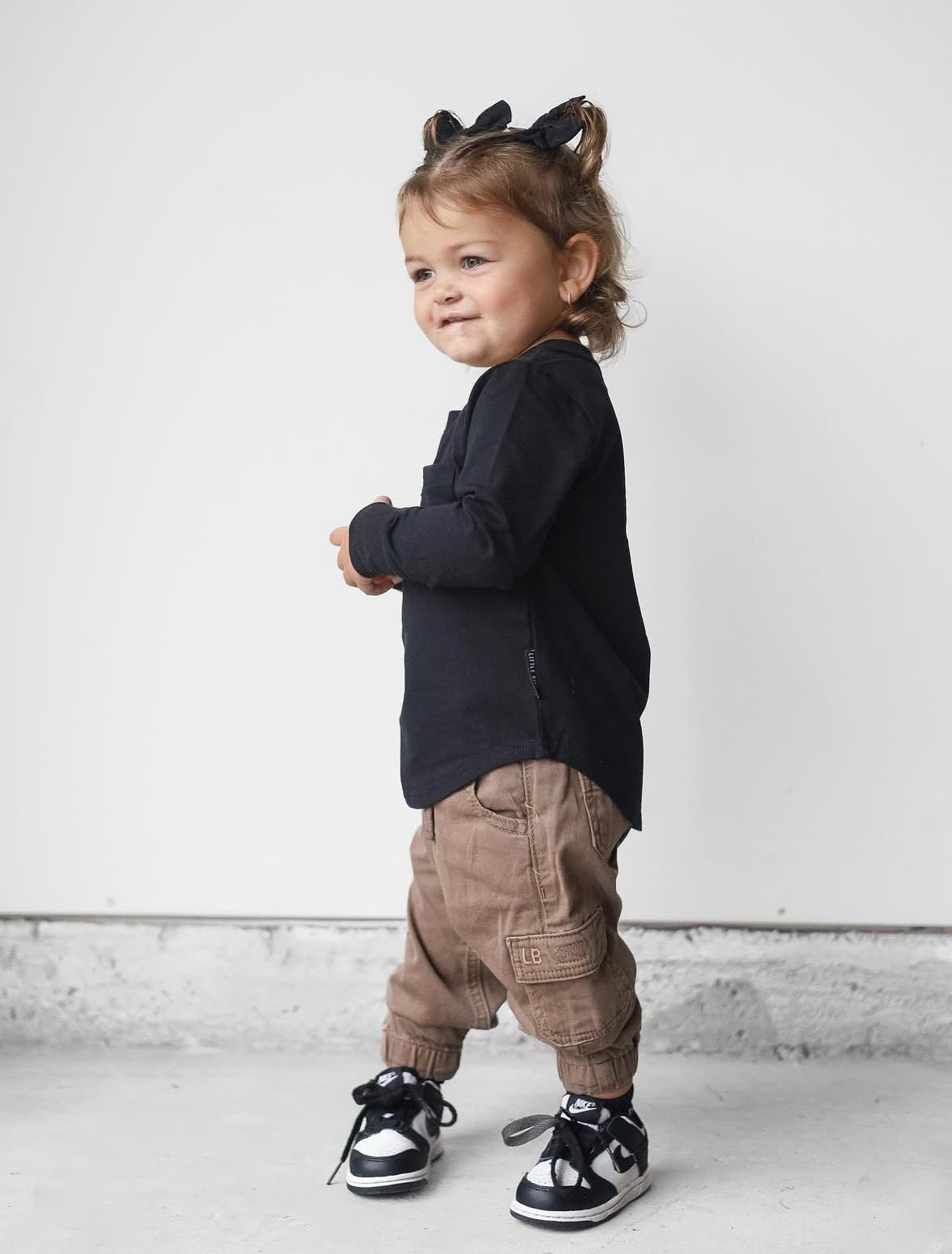 Cotton Twill Cargo Jogger - Mushroom - Little Bipsy