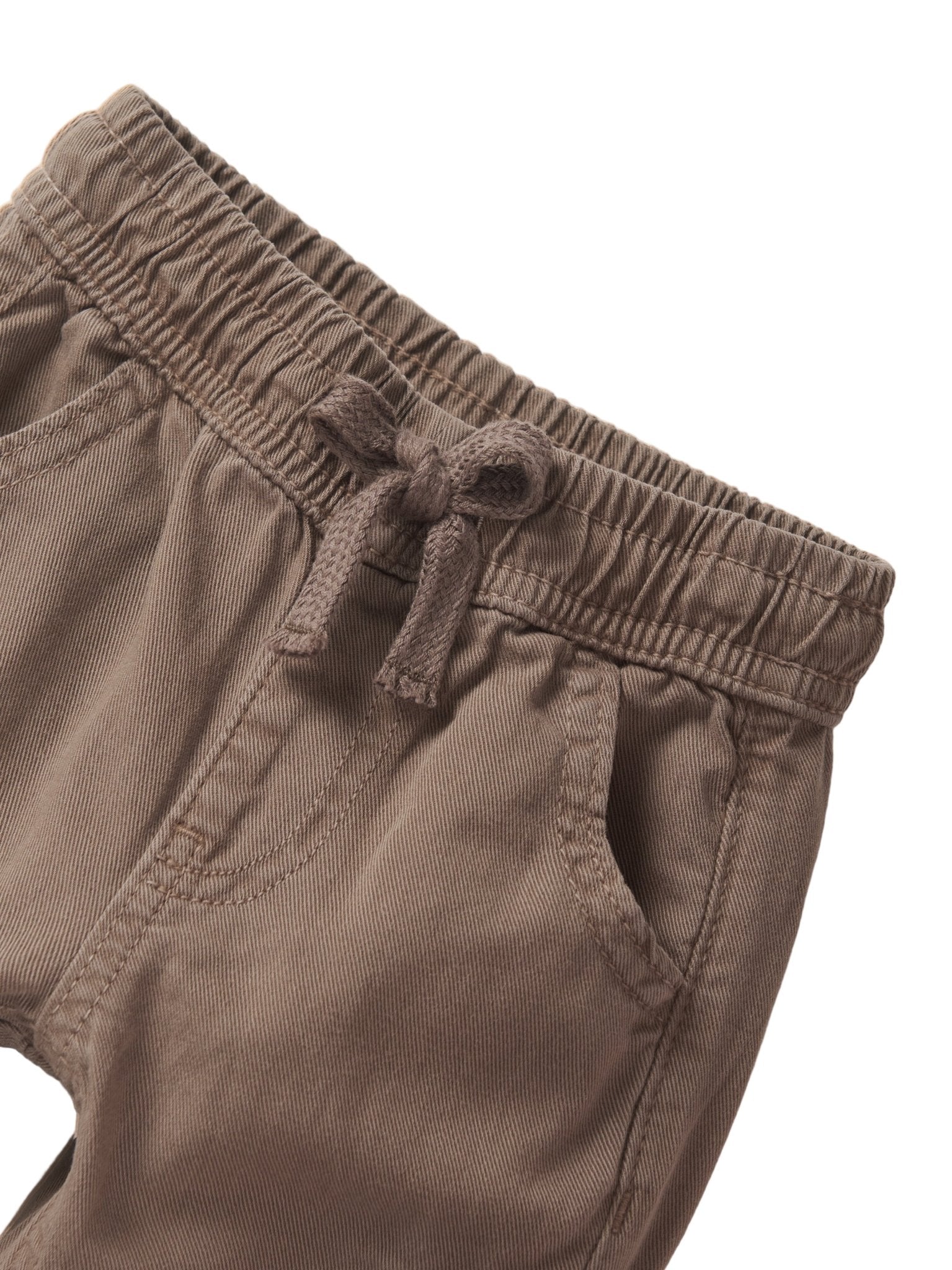 Cotton Twill Cargo Jogger - Mushroom - Little Bipsy