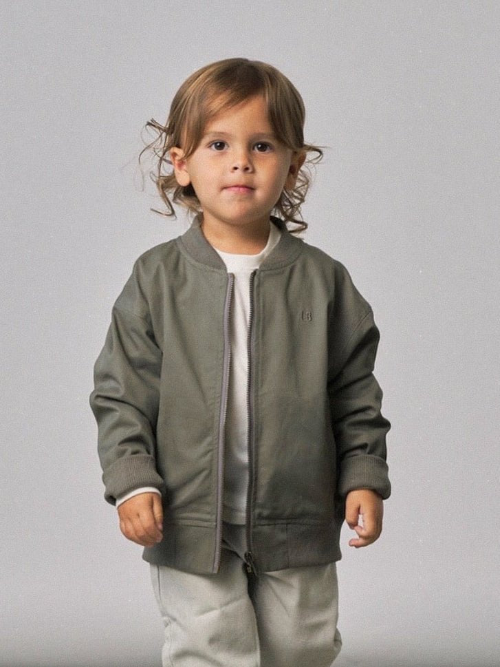 Cotton Twill Jacket - Green - Little Bipsy