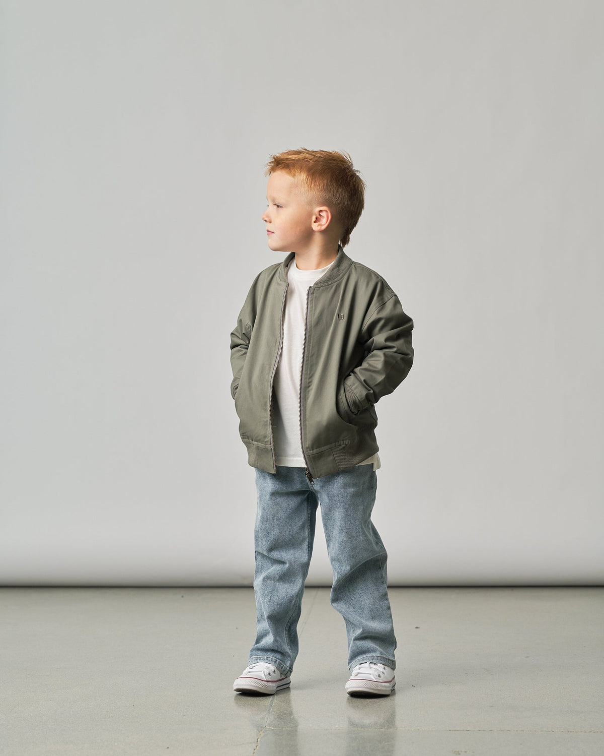 Cotton Twill Jacket - Green - Little Bipsy