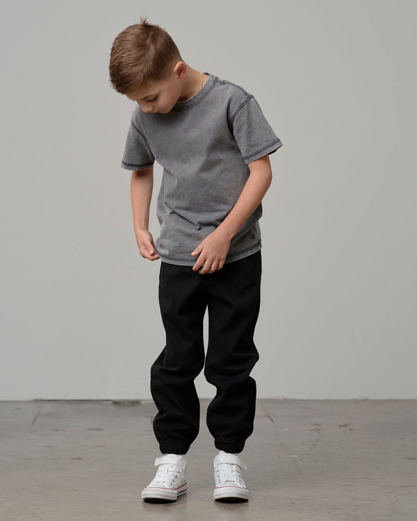 Cotton Twill Jogger - Black - Little Bipsy
