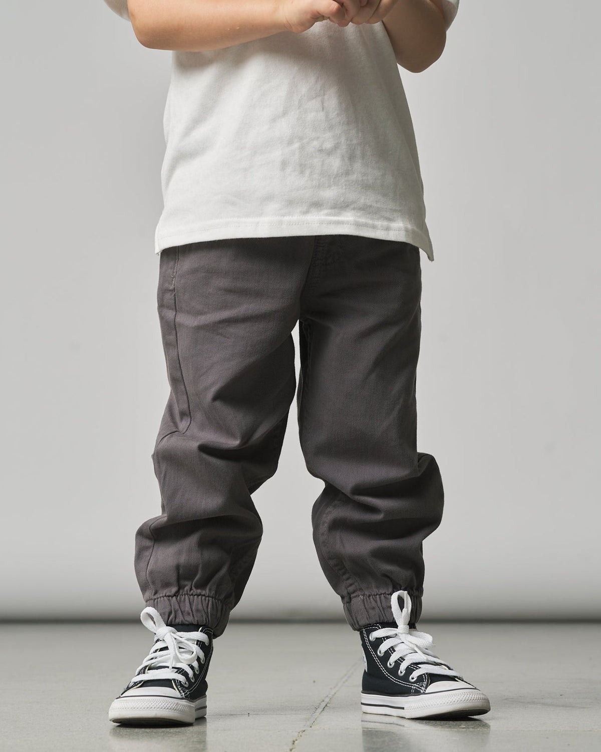 Cotton Twill Jogger - Grey - Little Bipsy