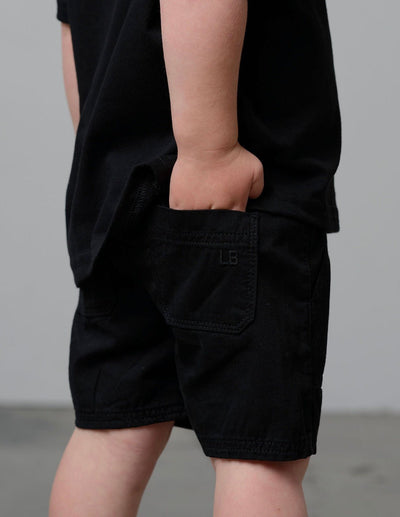 Cotton Twill Short - Black - Little Bipsy