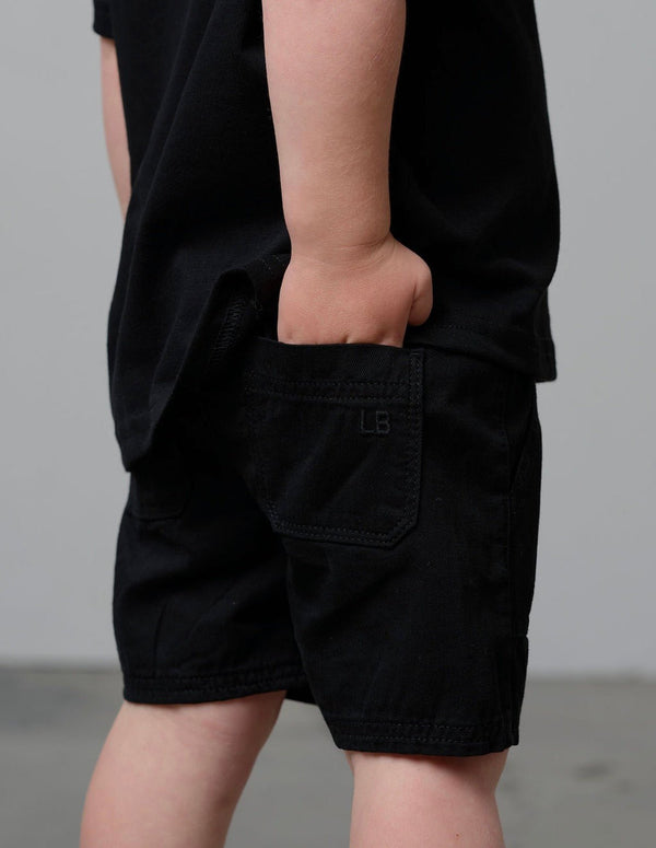 Cotton Twill Short - Black - Little Bipsy