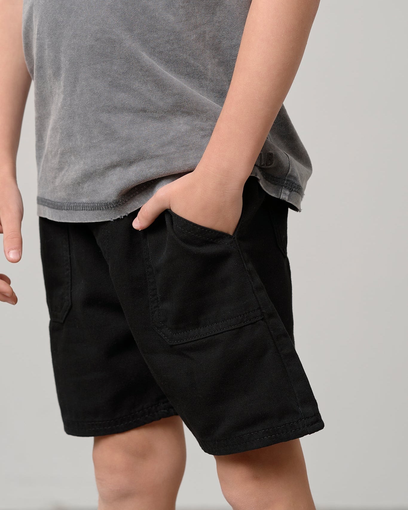 Cotton Twill Short - Black - Little Bipsy