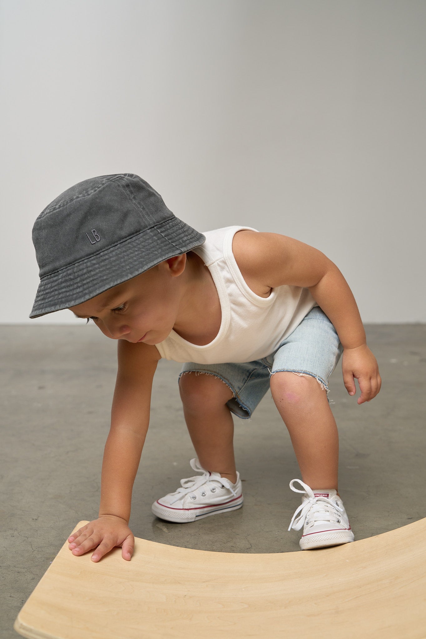 Denim Bucket Hat - Grey Wash - Little Bipsy