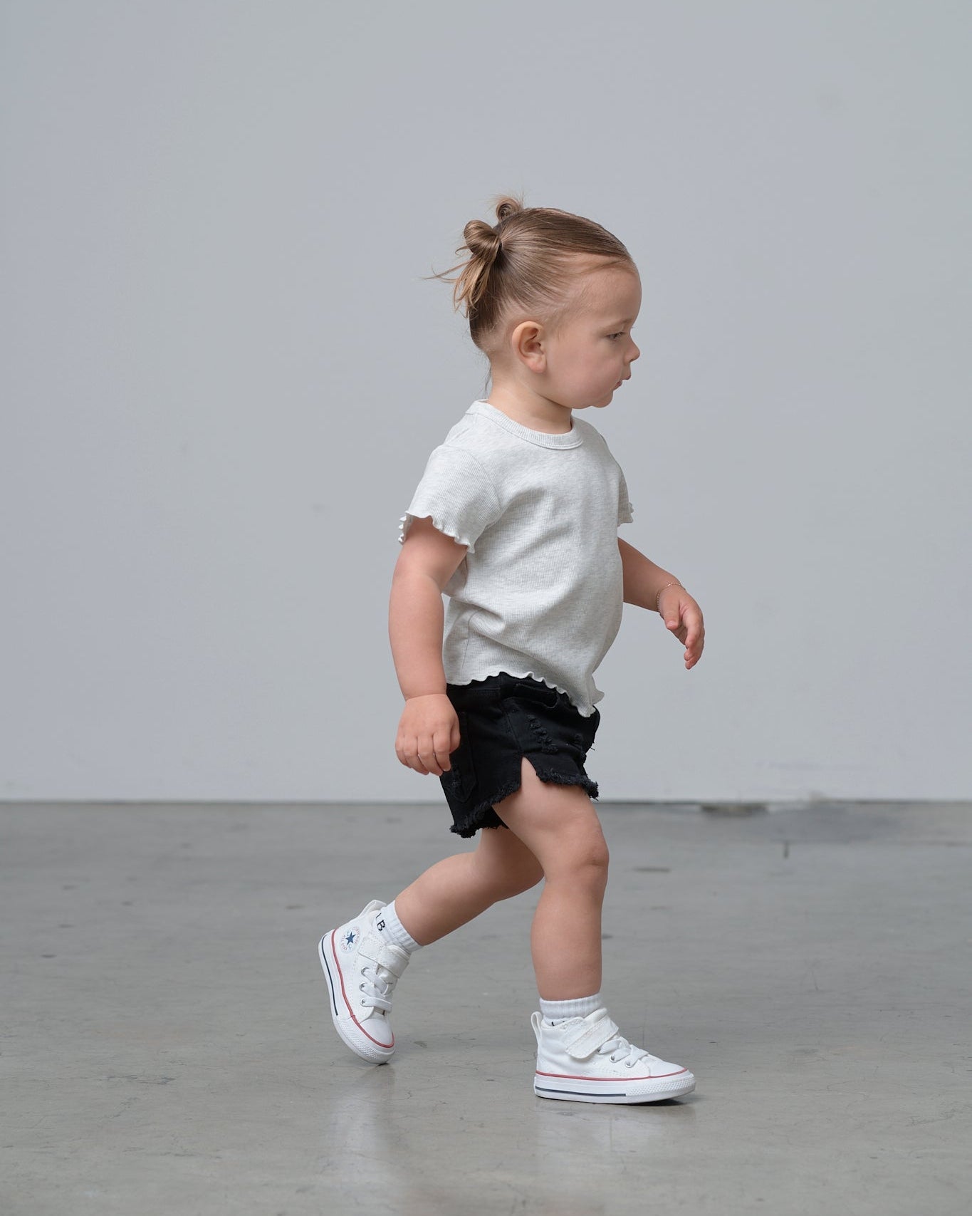 Denim Shorties - Black Wash - Little Bipsy