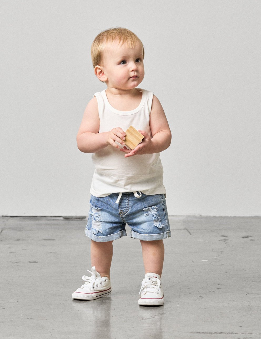 Distressed Denim Short - Little Bipsy