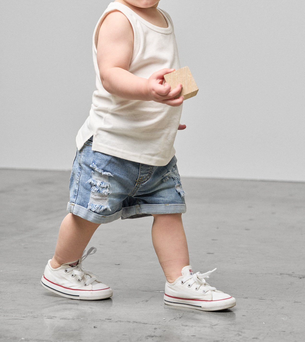 Distressed Denim Short - Little Bipsy