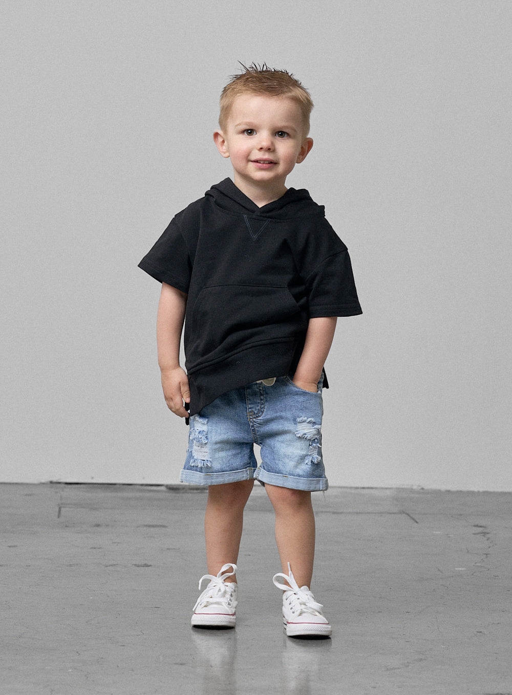 Boys Denim Short Ripped Mid Blue_3-4 Boys Denim Short Ripped Mid Blue_3-4