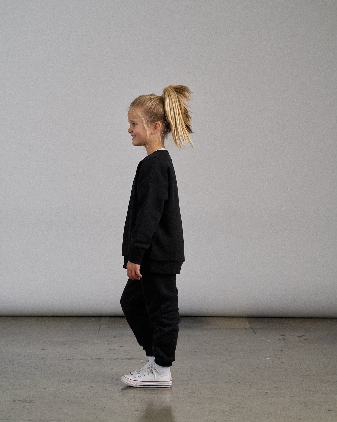 Elevated Crewneck - Black - Little Bipsy