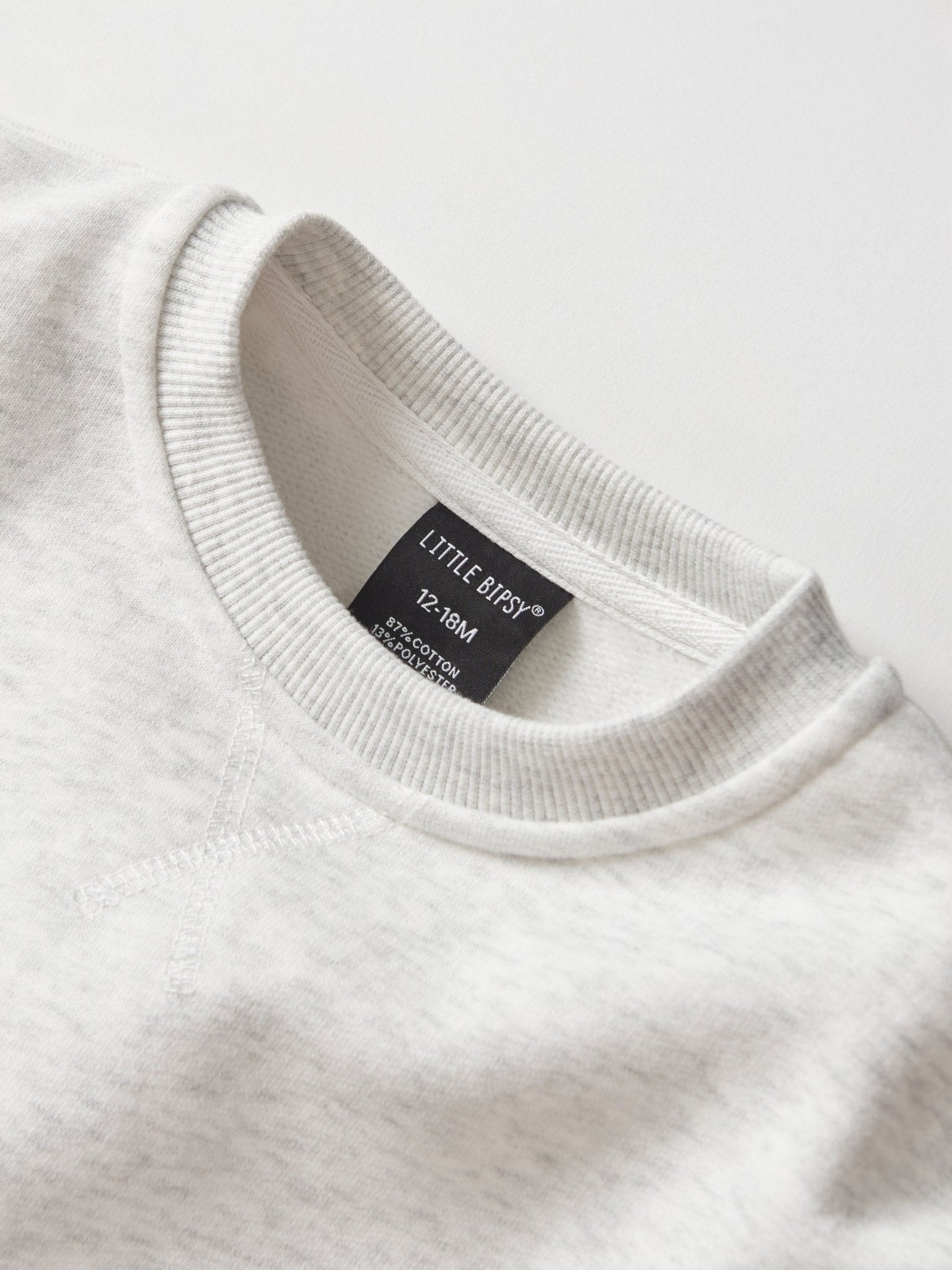 Elevated Crewneck - Light Heather Grey - Little Bipsy