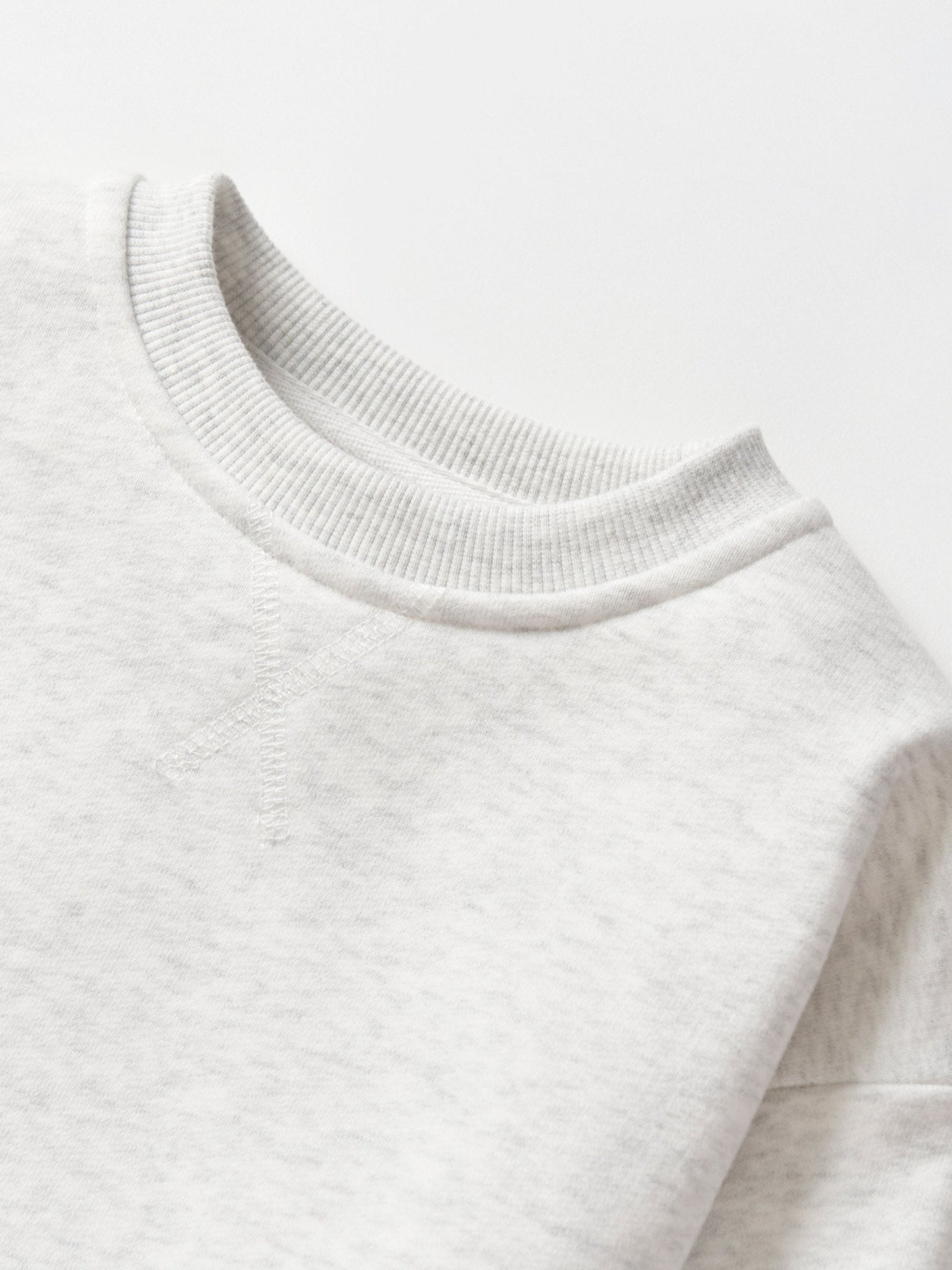 Elevated Crewneck - Light Heather Grey - Little Bipsy
