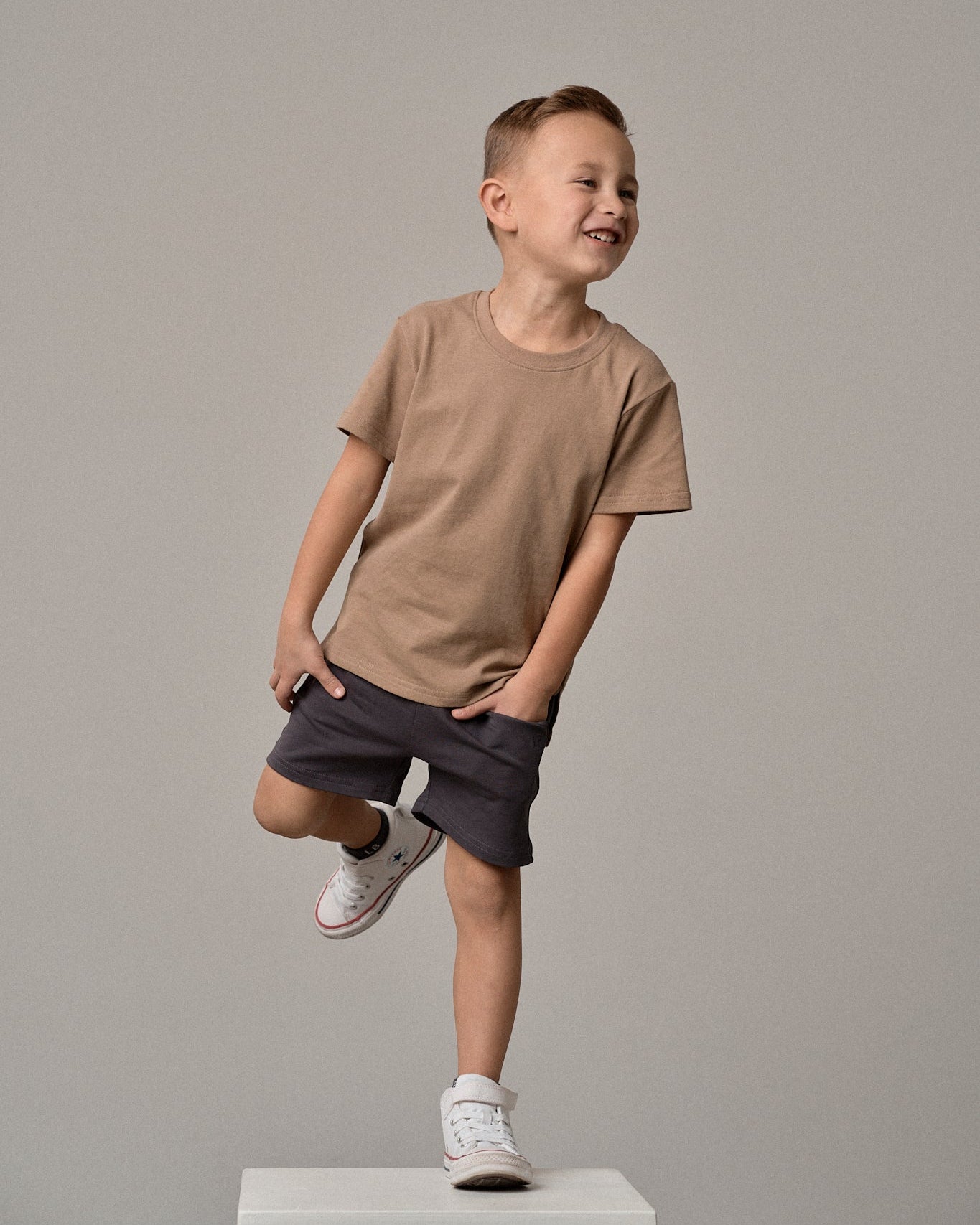 Elevated Tee - Driftwood - Little Bipsy