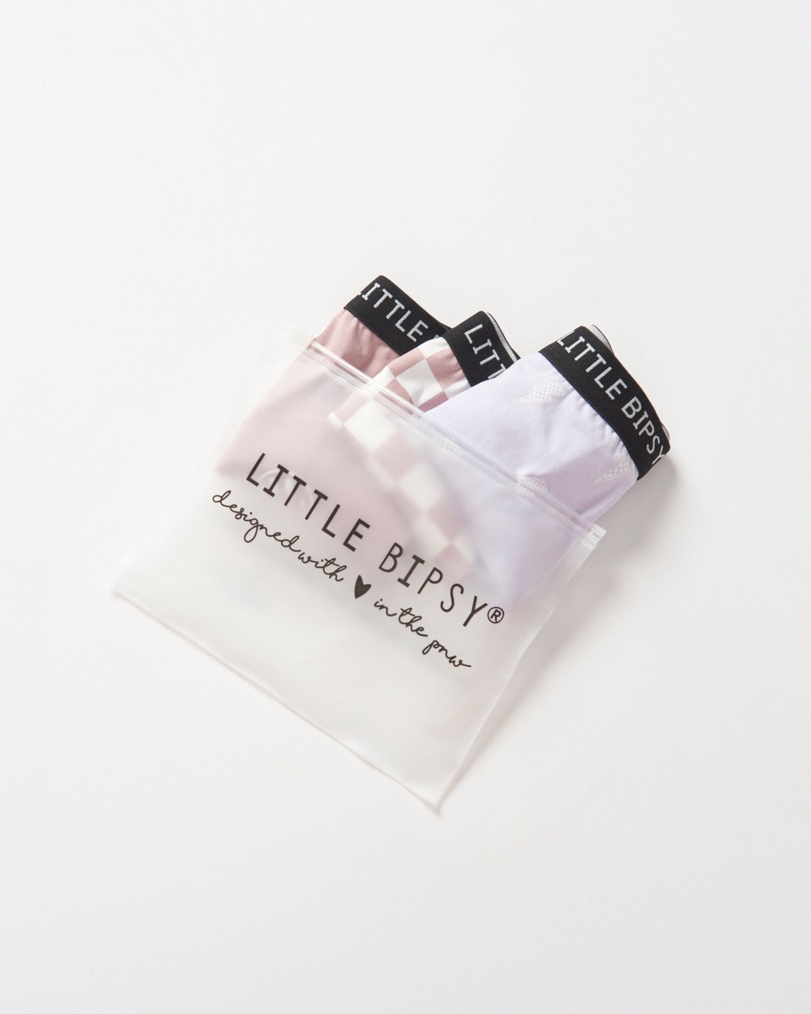 Girl's Boxer Brief 3 - Pack - Smiley, Checkered, Lightning Bolt - Little Bipsy