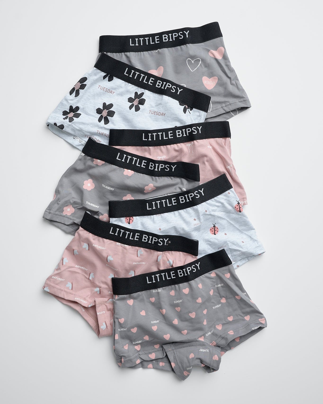 Girl's Boxer Brief - 7 Days a Week Pack - Little Bipsy