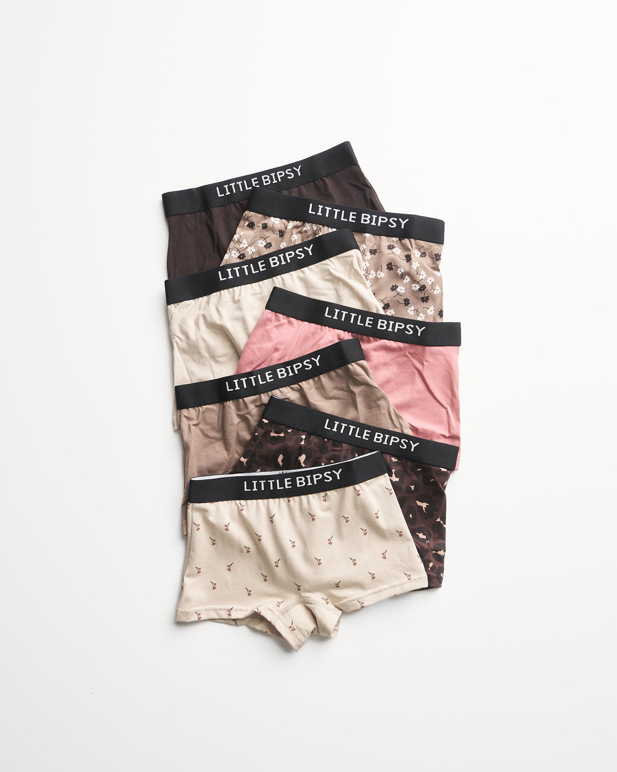 Girl's Boxer Brief 7-Pack - Floral Pack - Little Bipsy