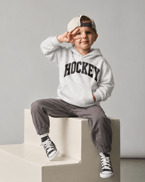 Grey Elevated Hoodie - Hockey - Little Bipsy