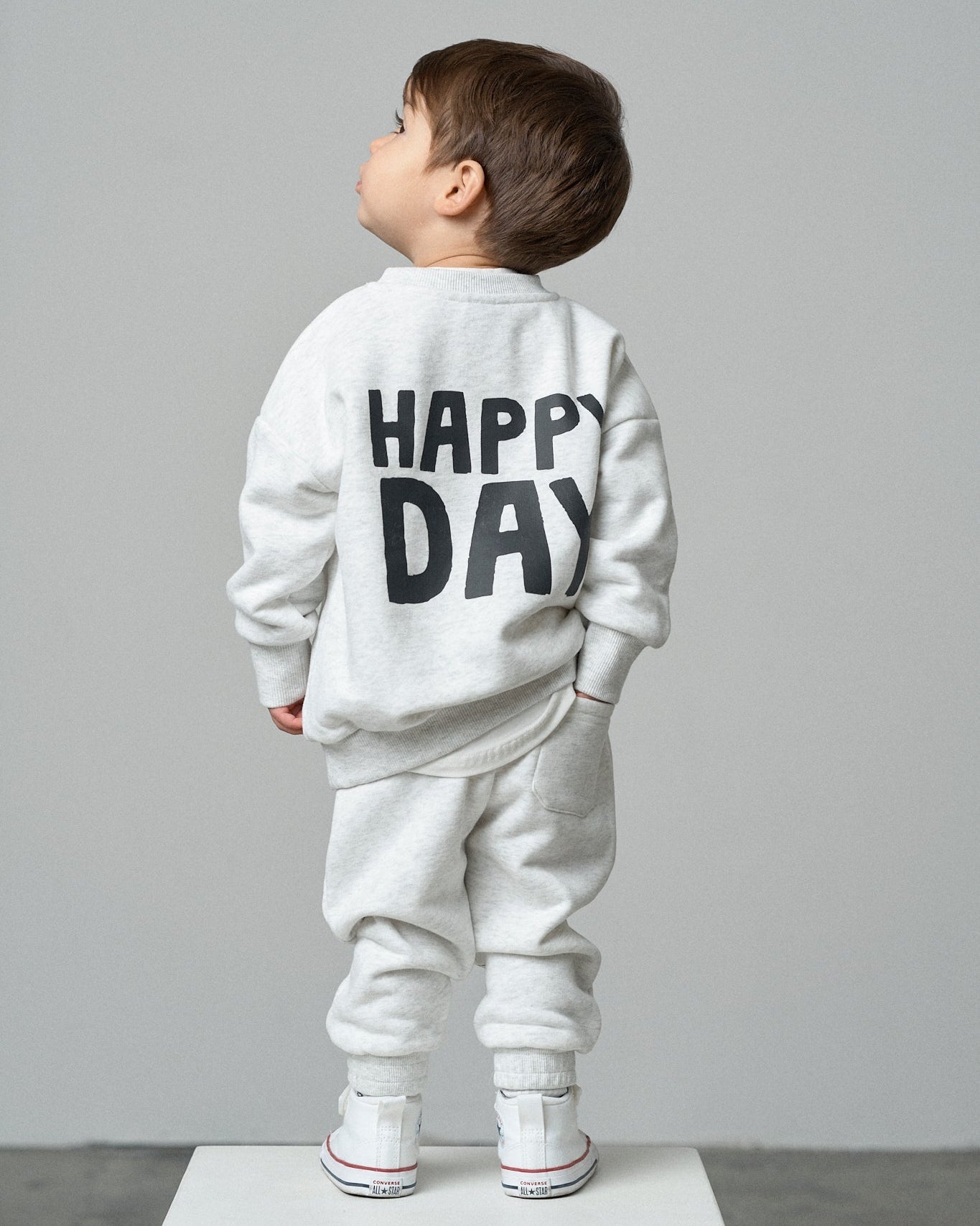 Happy Day Elevated Sweatpant - Light Heather Grey - Little Bipsy