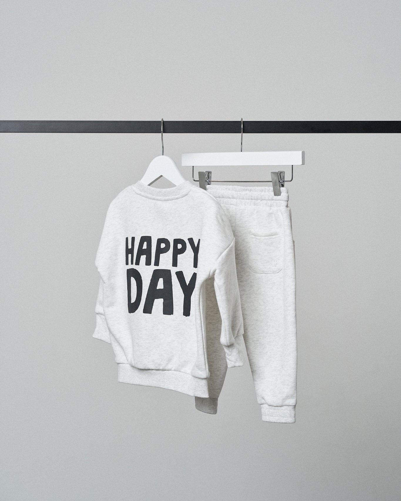 Happy Day Elevated Sweatpant - Light Heather Grey - Little Bipsy