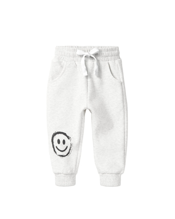 Happy Day Elevated Sweatpant - Light Heather Grey - Little Bipsy
