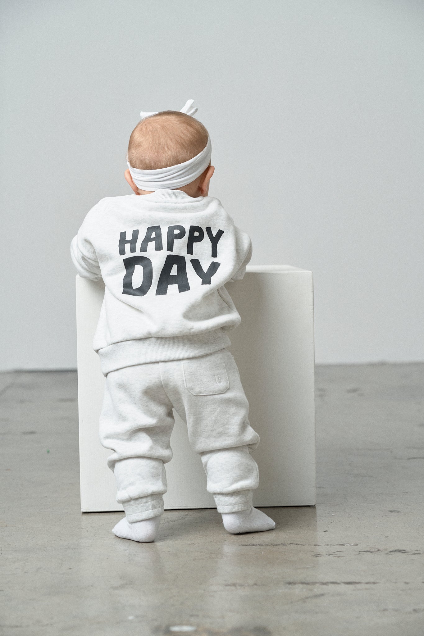 Happy Day Elevated Sweatpant - Light Heather Grey - Little Bipsy