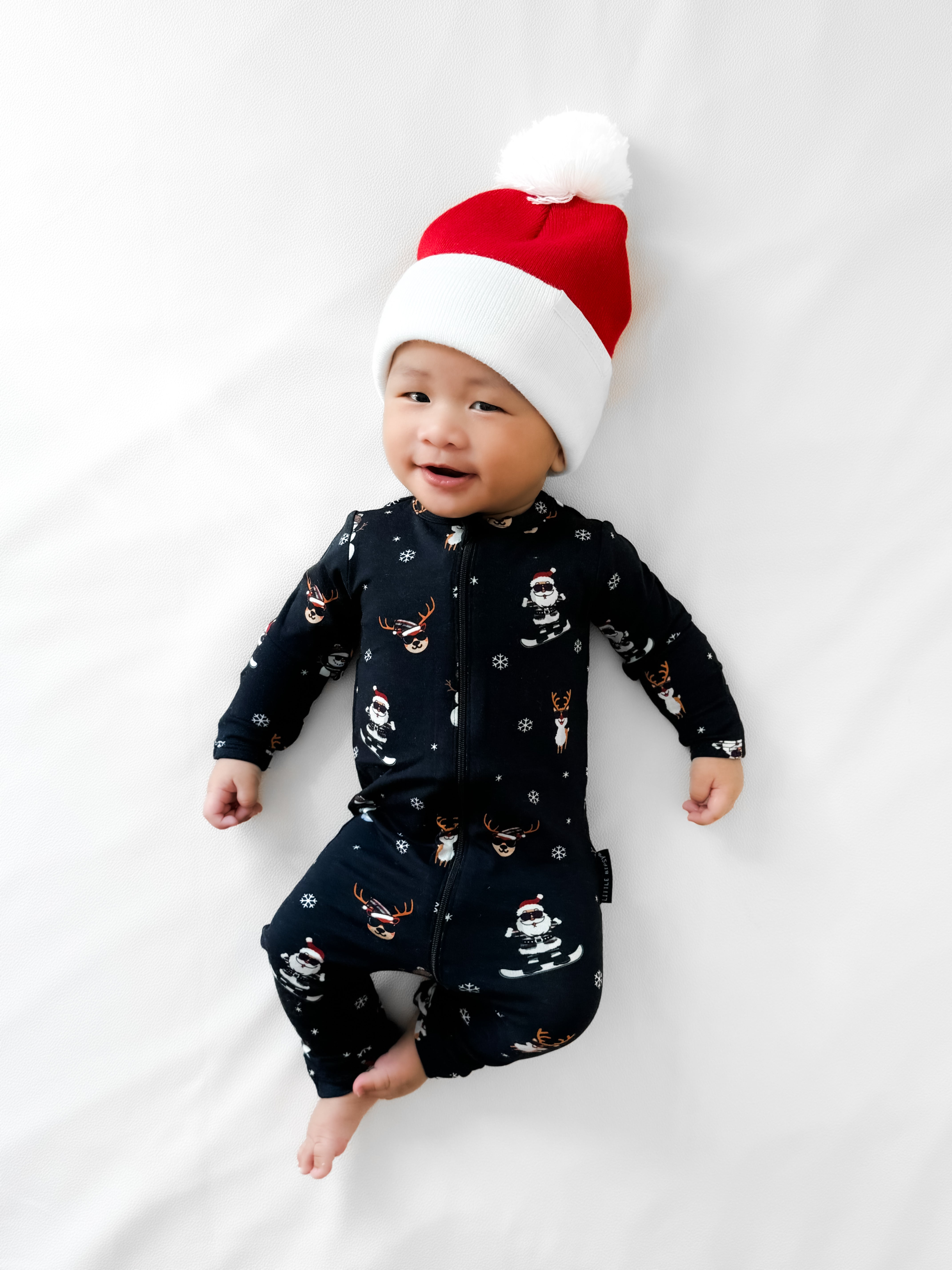 LB x Baby Breez Long Sleeve Romper Pajamas - Santa & Friends