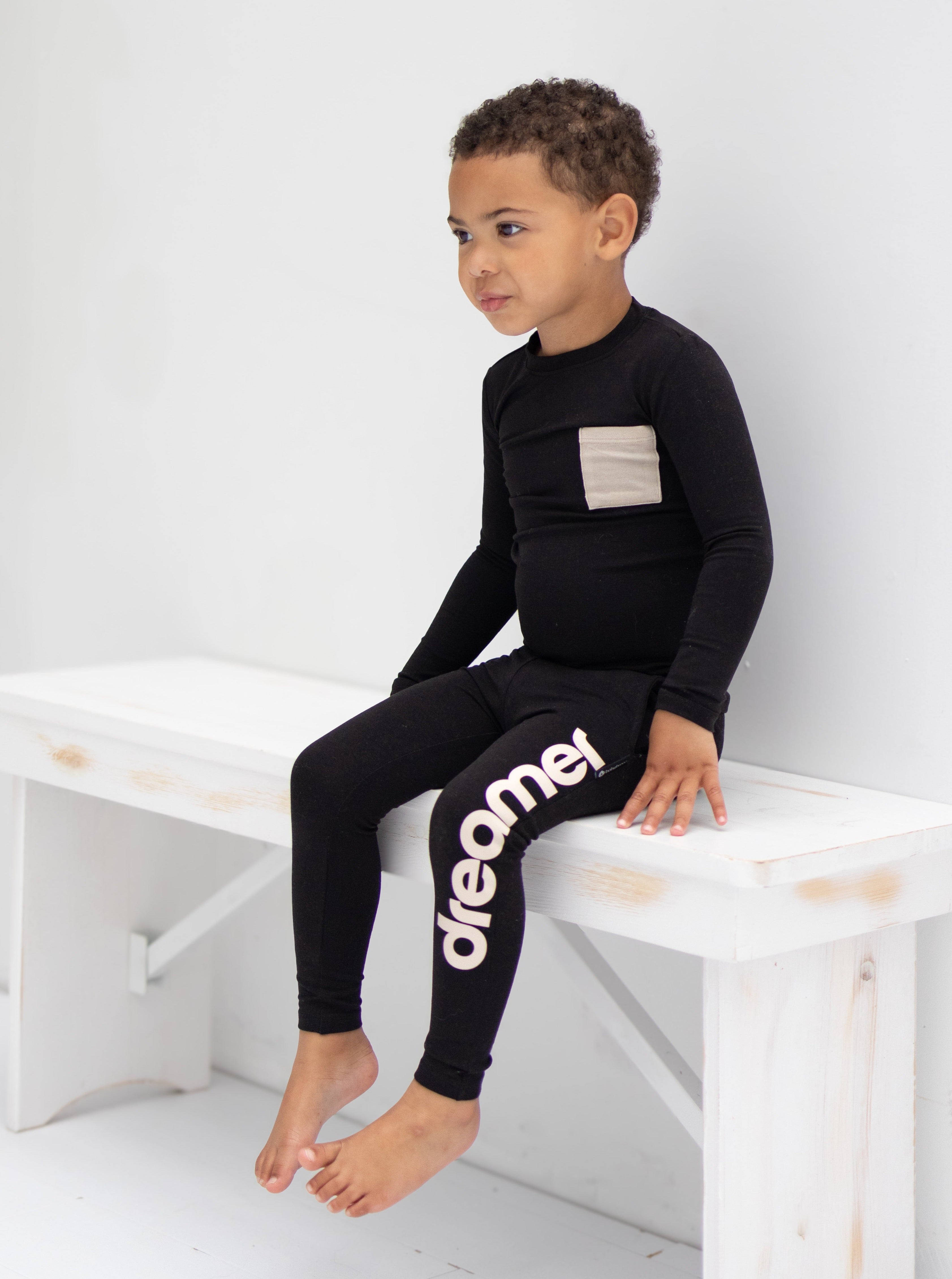 LB x Baby Breez Long Sleeve Dreamer 2 Piece Pajamas - Black