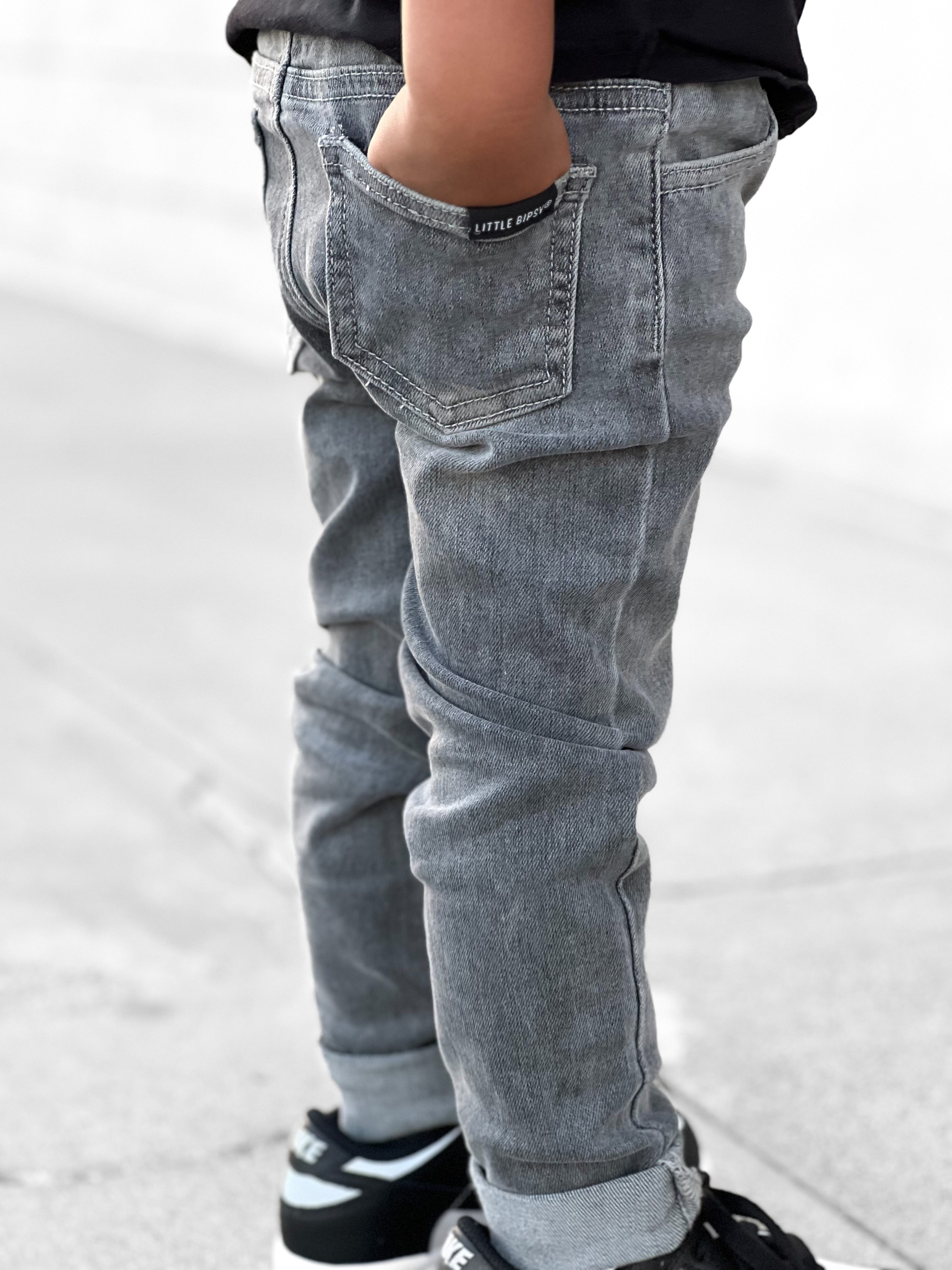 Distressed Denim - Grey Wash - Little Bipsy Collection