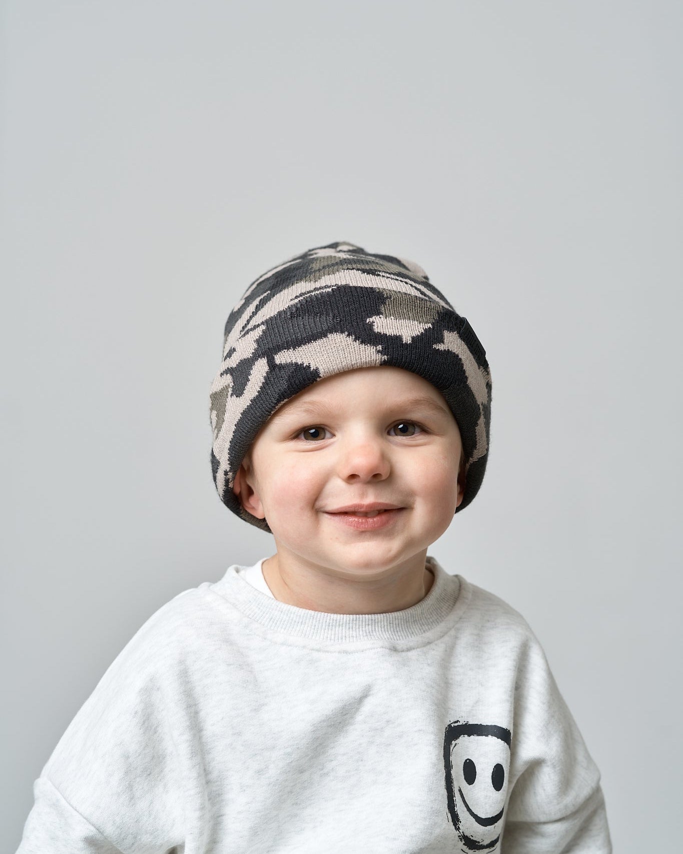 Knit Beanie - Oversized Camo - Little Bipsy