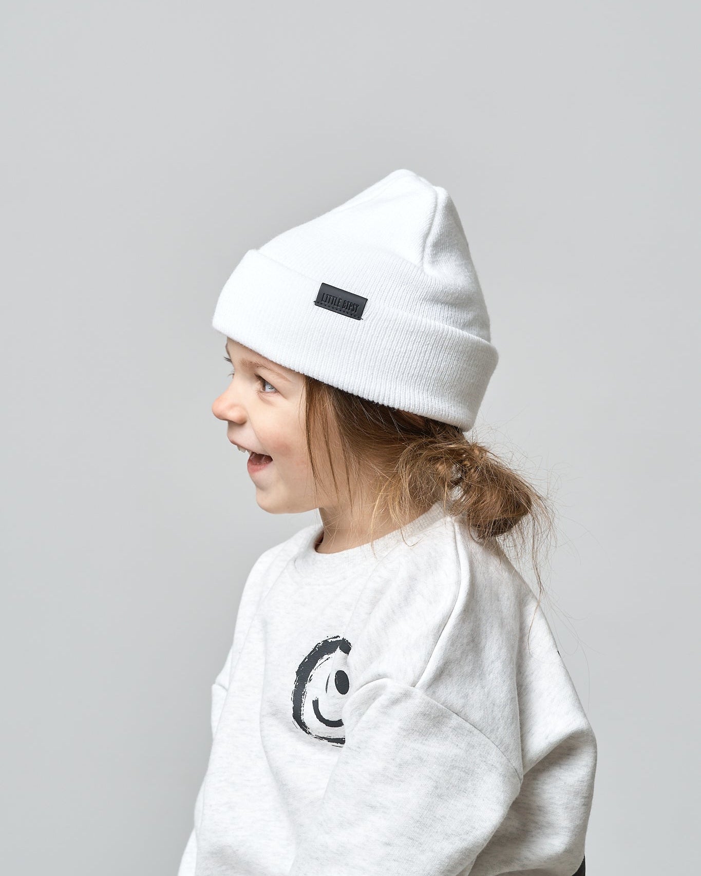 Knit Beanie - White - Little Bipsy