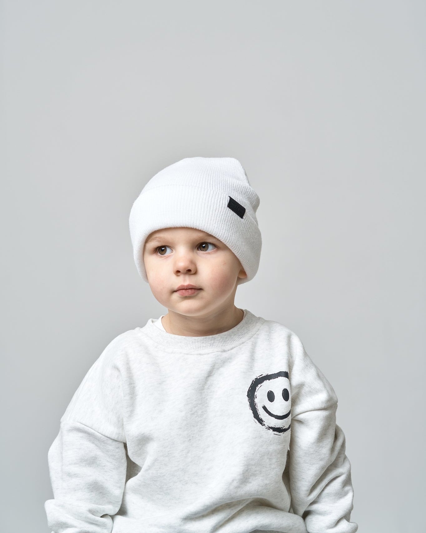 Knit Beanie - White - Little Bipsy