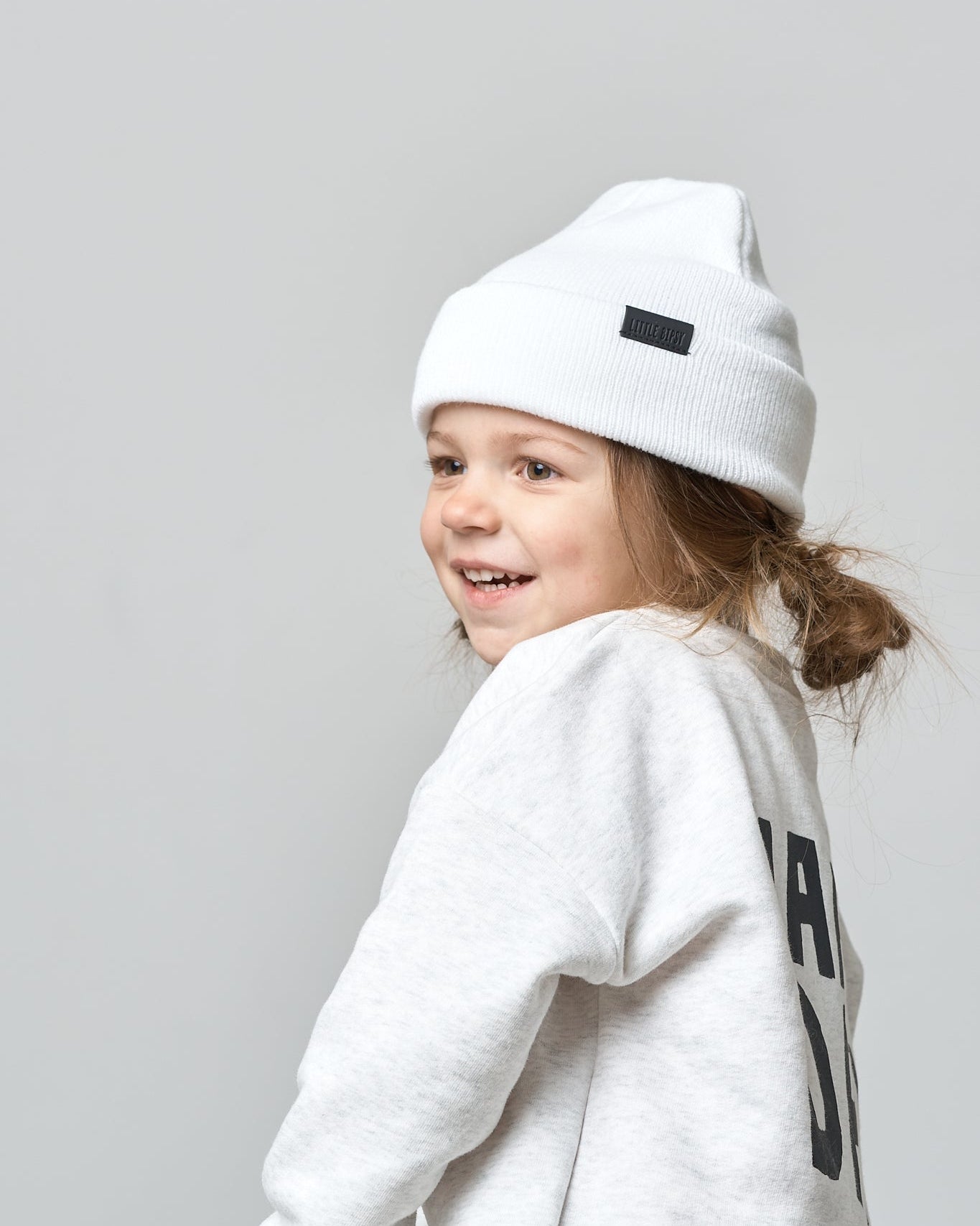 Knit Beanie - White - Little Bipsy
