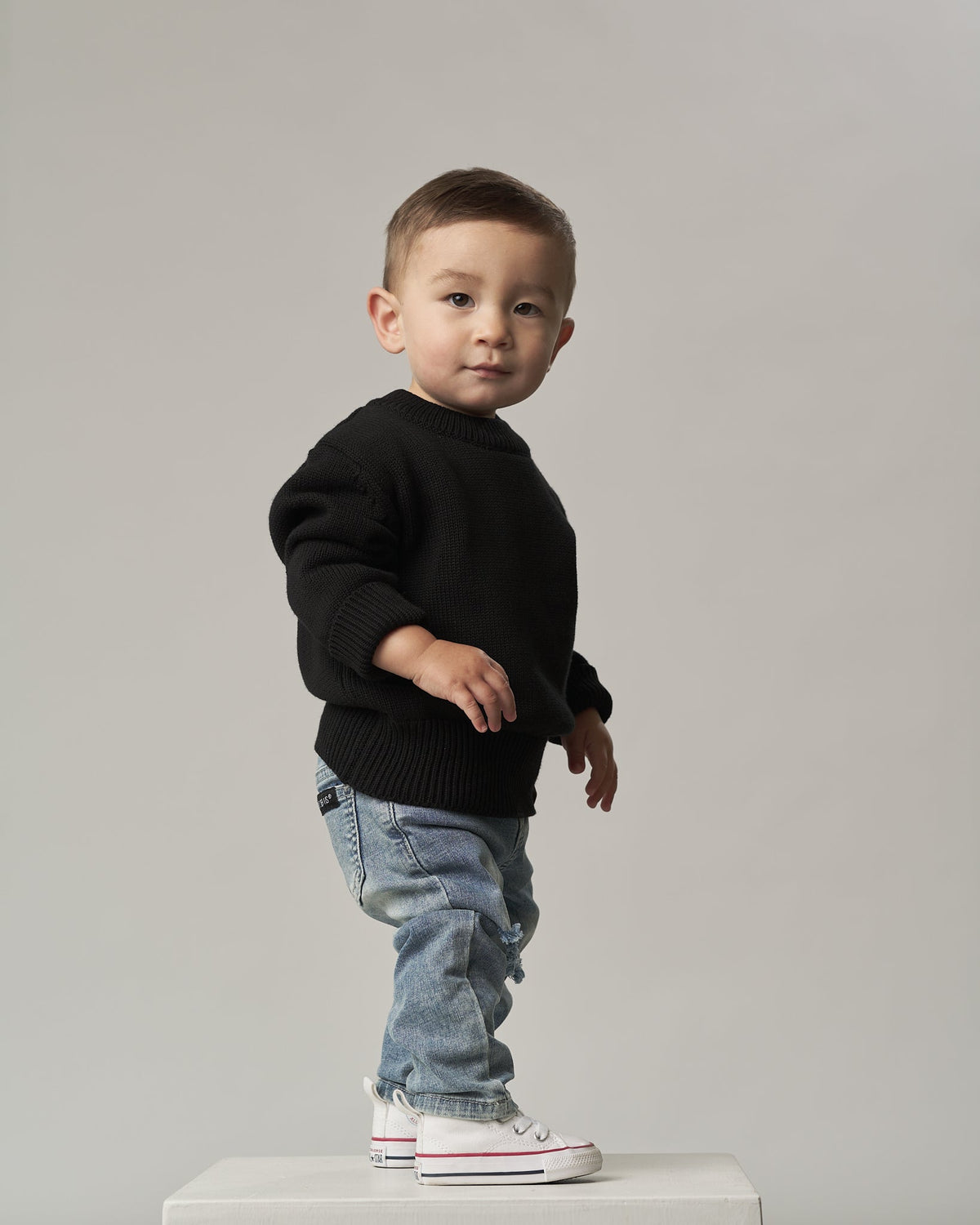 Knit Sweater - Black - Little Bipsy