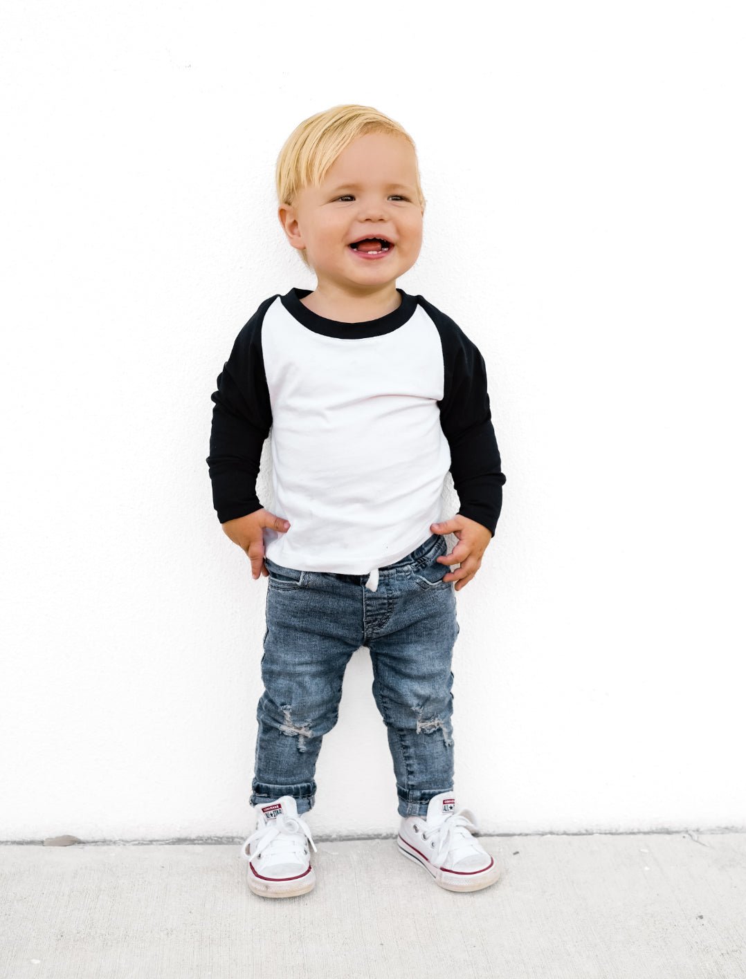 Light Wash Distressed Denim - Little Bipsy