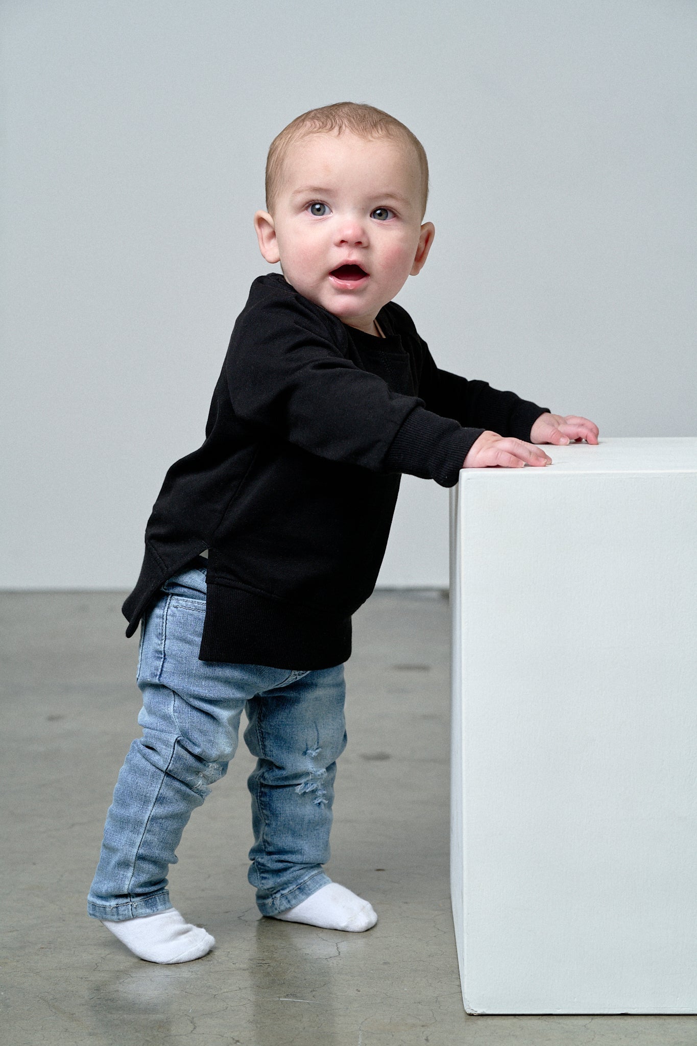 Light Wash Distressed Denim - Little Bipsy