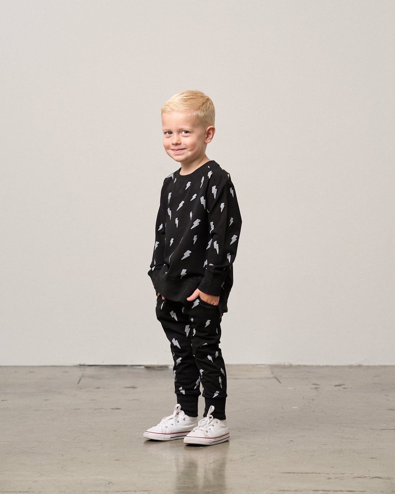 Lightning Bolt Jogger - Black - Little Bipsy